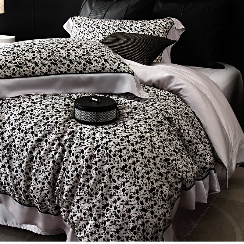 Afralia™ Flowers Plant Print Bedding Set: Luxe Lyocell Cotton Soft Silky Cool Duvet Cover Set