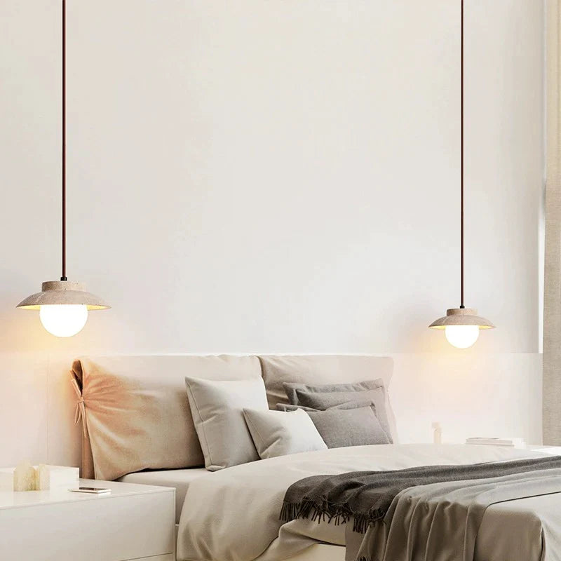 Cream Stone Chandelier by Afralia™ - Nordic Style Bedroom Pendant Lamp for Home Decoration