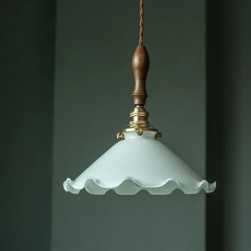 Afralia™ Glass LED Pendant Flower Lampshade for Bedroom & Living Room Decor