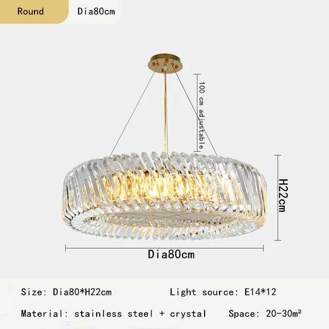 Afralia™ Oval Crystal Chandelier for Living Room Bedroom Study Lighting
