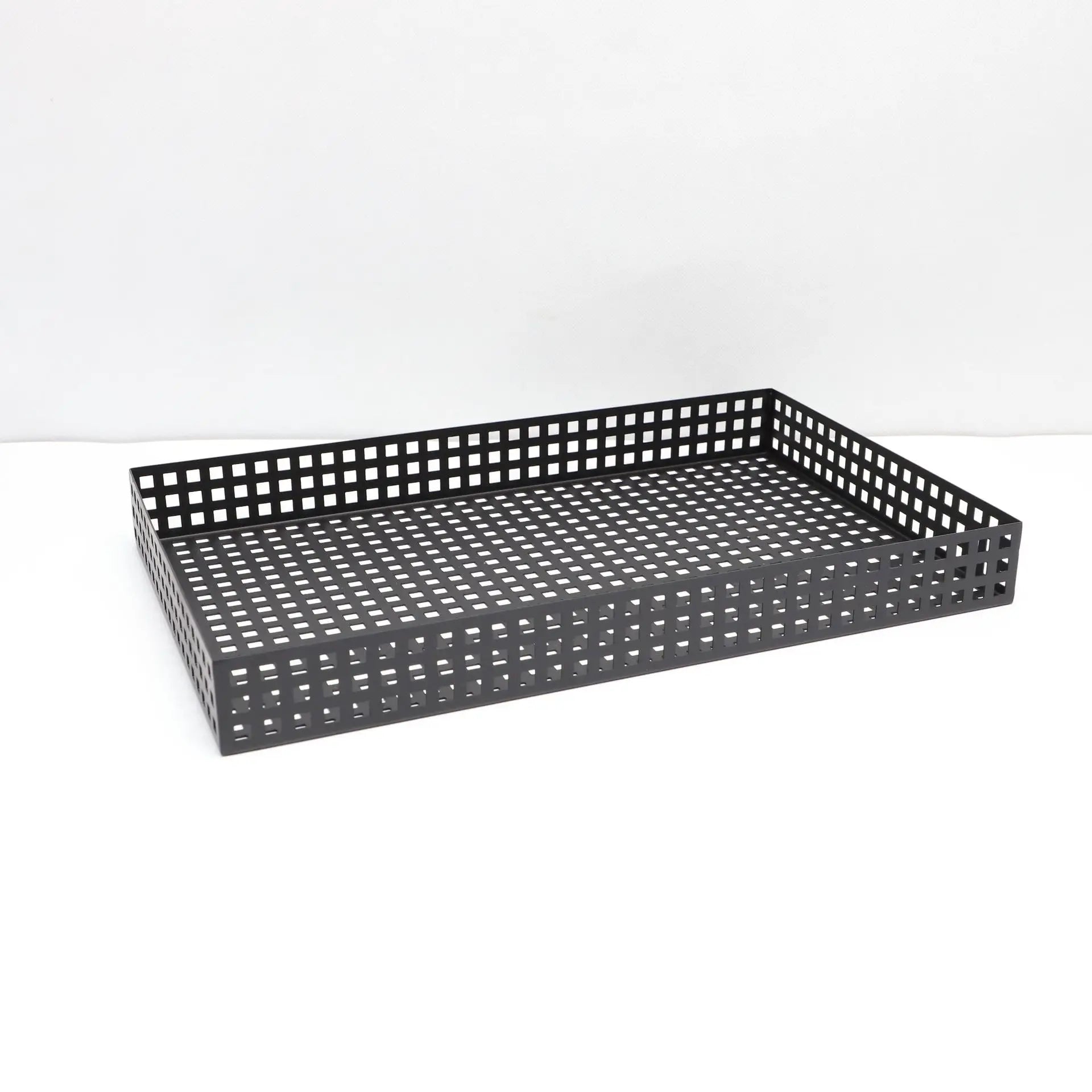 Afralia™ Metal Geometric Tea Tray Fruit Plate Storage Container.