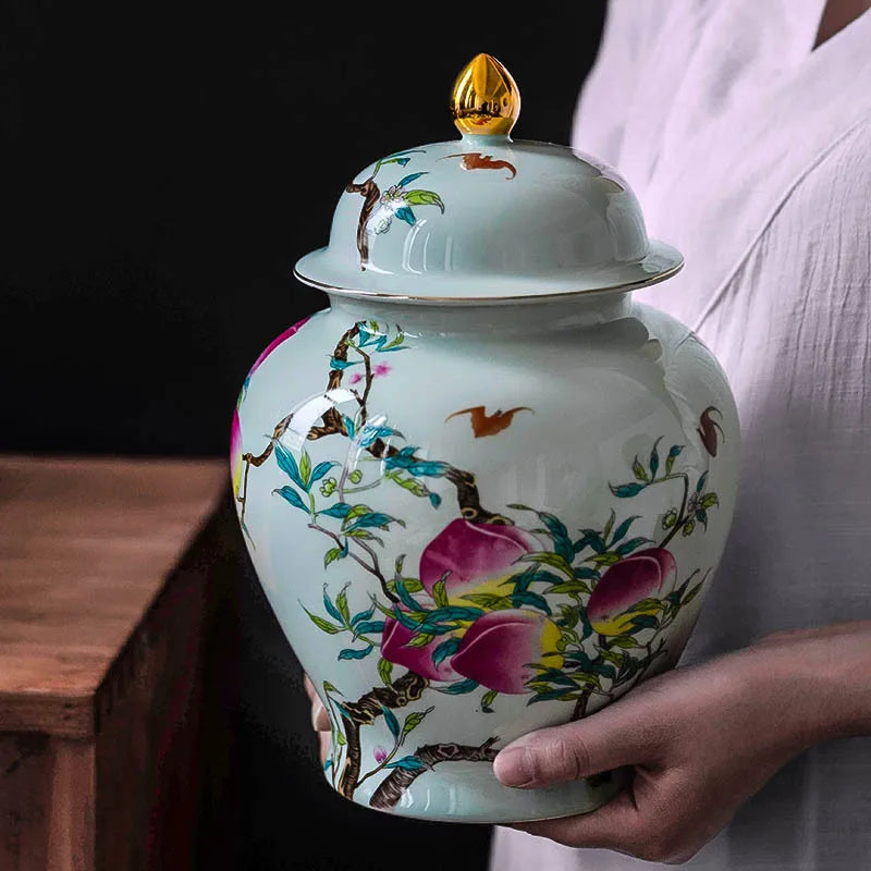 Afralia™ Retro Chinese Tea Storage Pot Porcelain Jar Set for Home Decoration