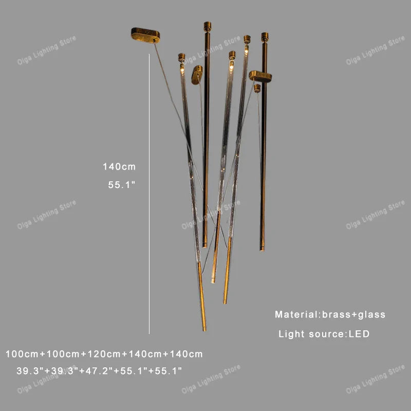 Afralia™ Luxury LED Long Strip Light for Living Room Art Decor