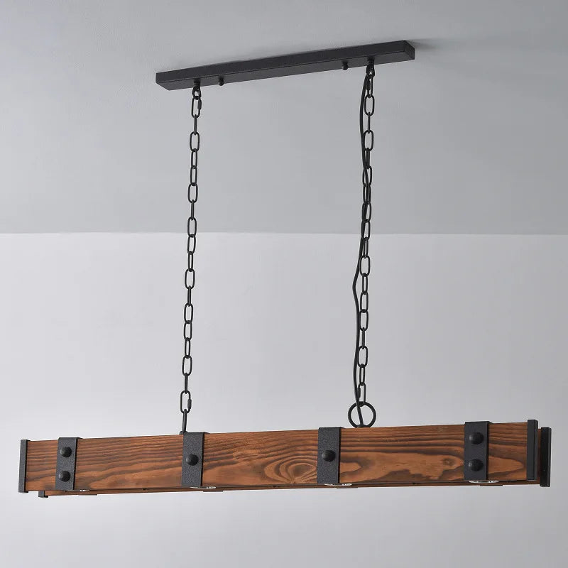 Afralia™ Vintage Wooden Pendant Lamp for Dining Room and Bar Table Lighting