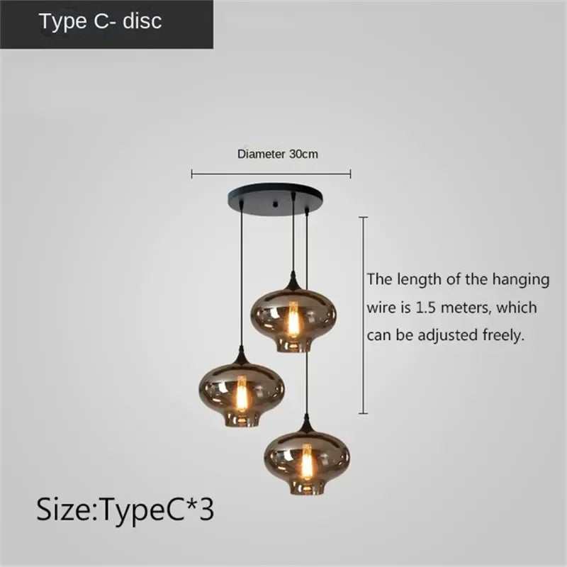 Afralia™ LED Glass Pendant Chandelier for Kitchen Dining Bar Décor