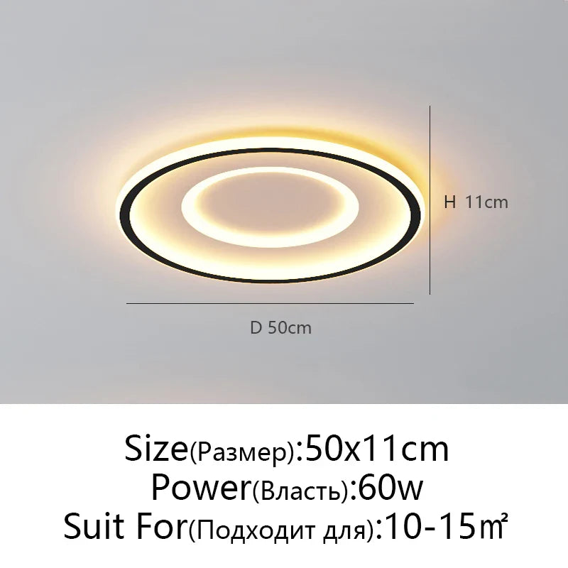 Afralia™ Modern Black & White LED Ceiling Chandelier for Home Decoration