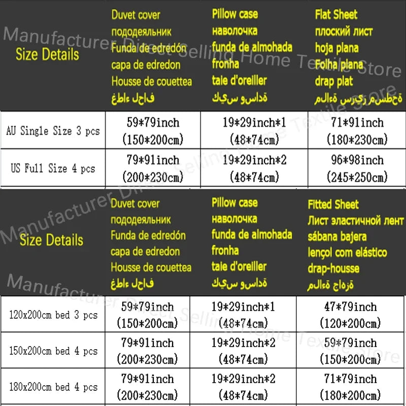 Afralia™ Large Flowers Print Cotton Satin Full Size Comforter Bedding Set