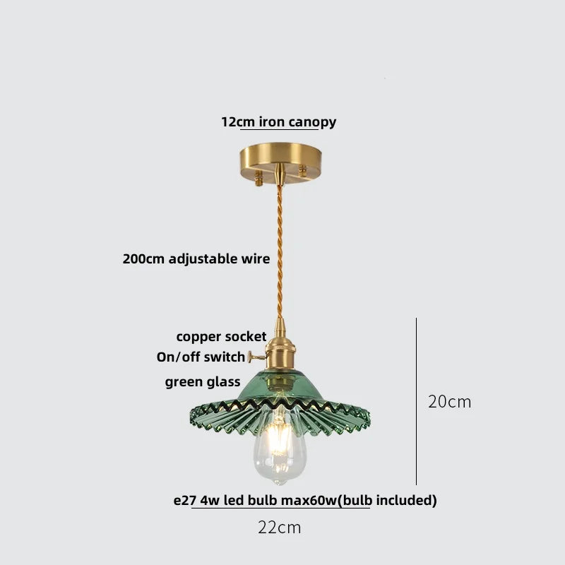 Afralia™ Green Glass LED Pendant Lights | Nordic Modern Kitchen Hanging Lamp Fixtures