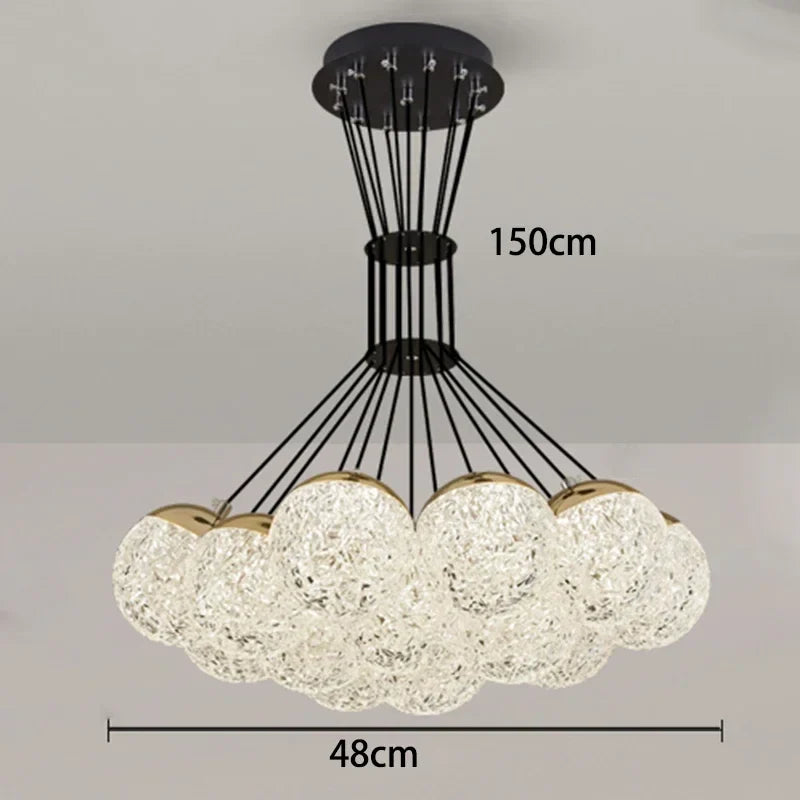 Afralia™ LED Chandelier Ceiling Lamp for Chic Bedroom Decor and Living Room Lighting