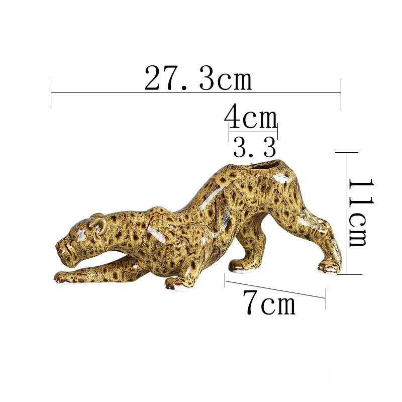 Afralia™ Ceramic Animal Flowerpot: Leopard Cheetah Cartoon Characters for Garden Plants