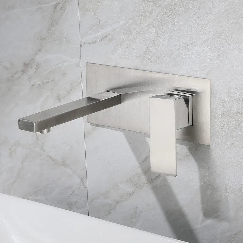 Afralia™ Brushed Gold Basin Faucet Set Blanoir SS Mixer Tap Combination.