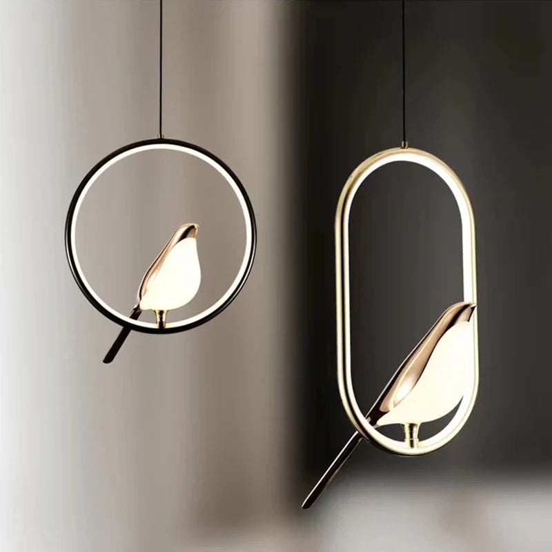 Afralia™ Nordic Magpie Bird Pendant Lights for Bedroom Dining Room Kitchen Decor