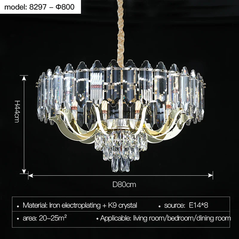 Afralia™ LED Crystal Lamp: Postmodern High-end Chandelier for Living Room, Dining Room, Bedroom