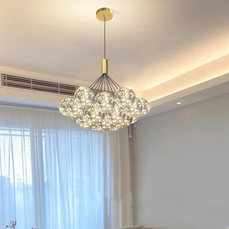 Afralia™ Starlight Glass Bubble Chandelier for Modern Indoor Spaces