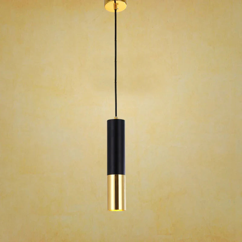 Afralia™ Metal Tube LED Chandelier, Black Gold Pipe Hanging Light