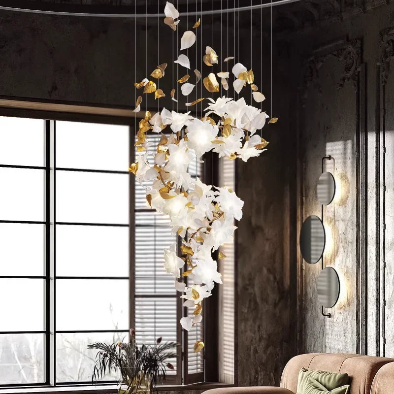 Afralia™ Crystal Flower Chandelier: Luxury Ceiling Pendant Light for Home Decor