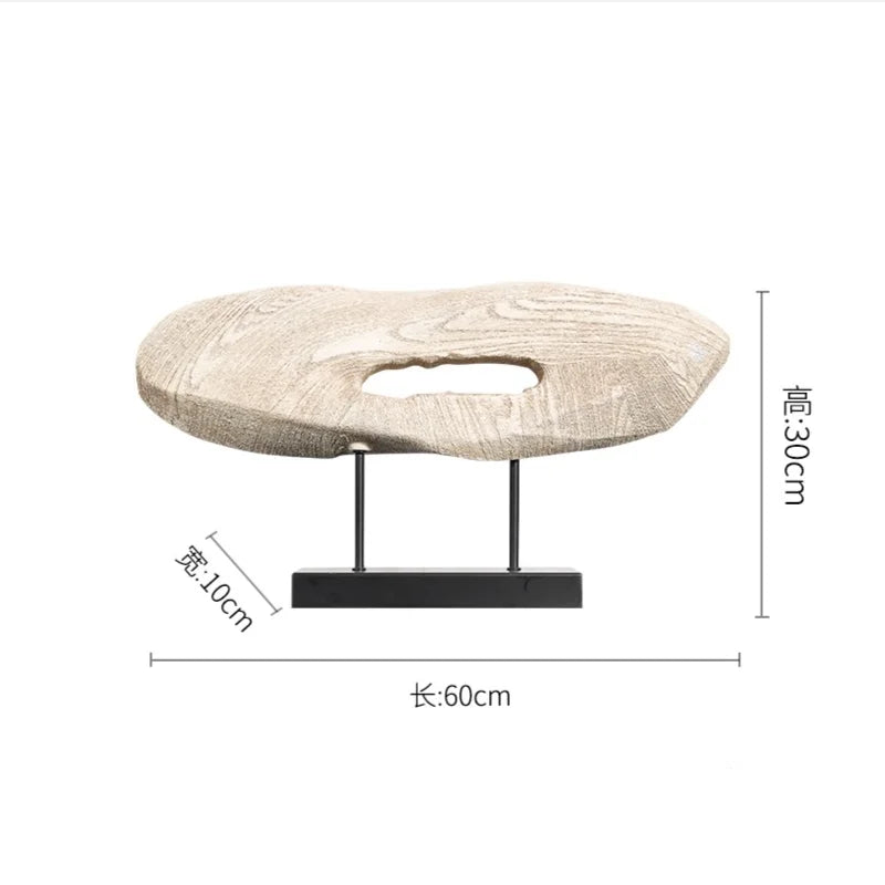 Afralia™ Tree Hole Resin Statue Wood-grain Decorative Figurines for Home Display