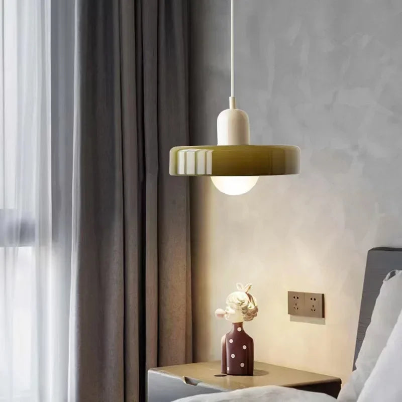 Afralia™ Nordic Glass Pendant Light - Candy Color LED Pendent Lamp