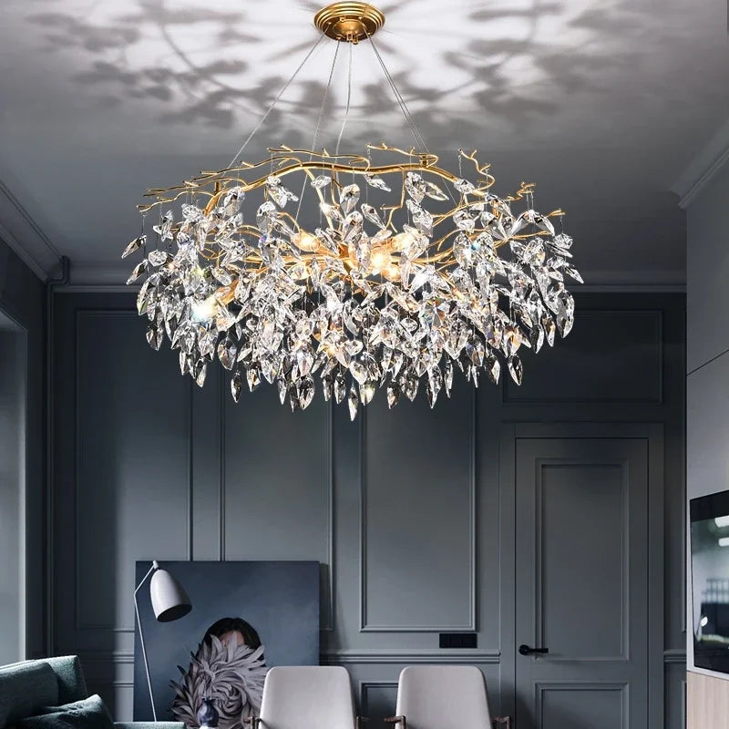 Afralia™ Crystal Pendant Chandelier: Luxury Branch Shape for Home Living Room Decor