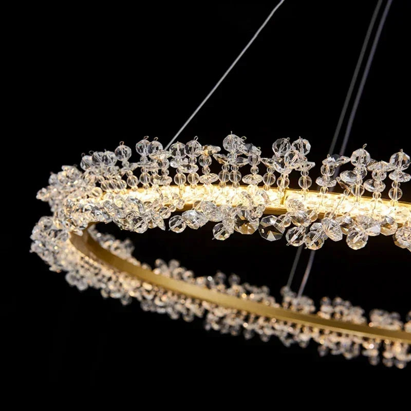 Afralia™ Crystal Pendant Chandelier Modern Luxury Interior Decoration Lighting