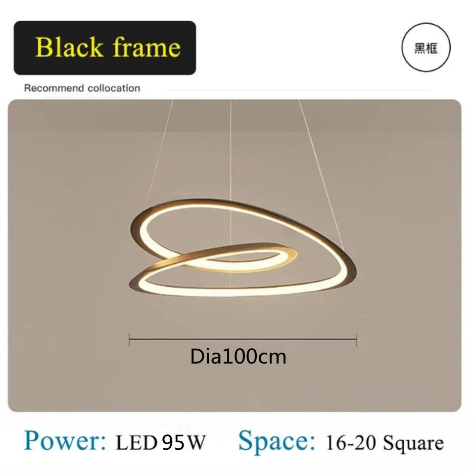 Afralia™ White LED Round Chandelier Modern Pendant Lamp for Living Dining Bedroom