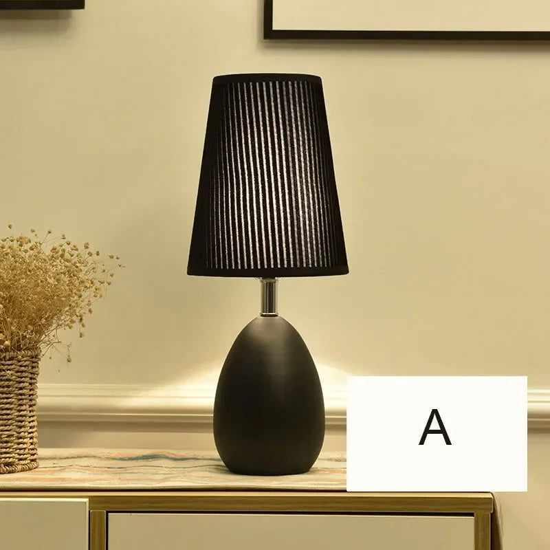 Afralia™ Modern Black and White Living Room Coffee Table Bedroom Night Lamp Design Bedside Lamps