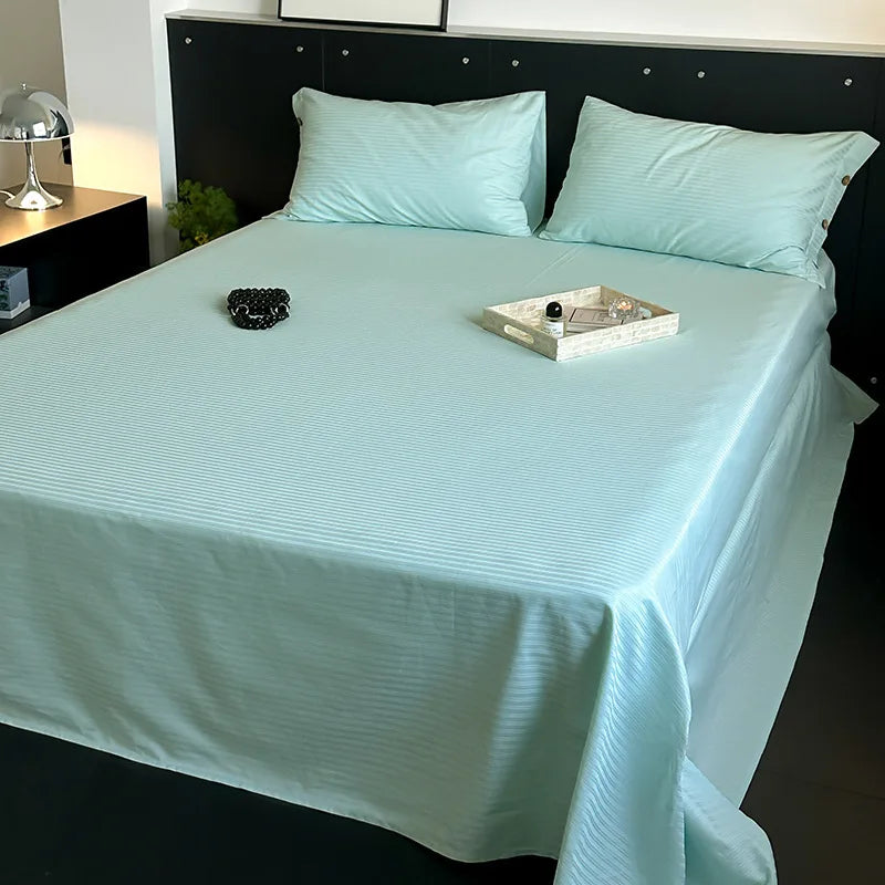 Afralia™ Soft Jacquard Satin Cotton Bed Sheet Single Bedsheet Smooth Cozy Cover