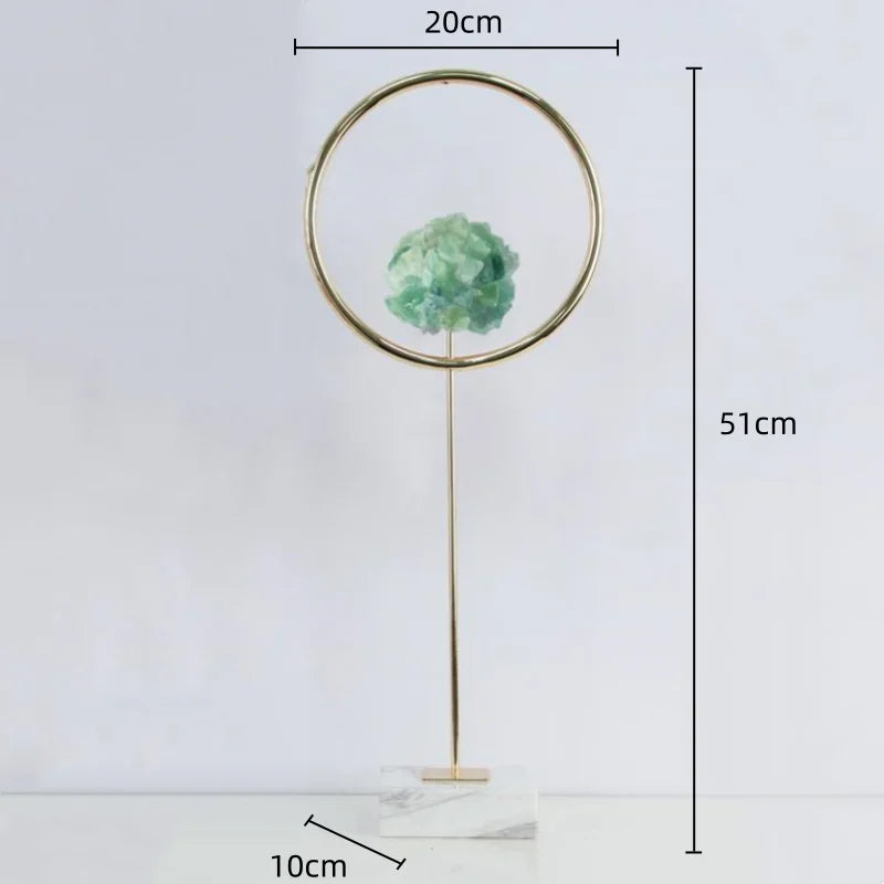 Afralia™ Metal Crystal Pendant Ring Sculpture Geometric Figurine Decoration