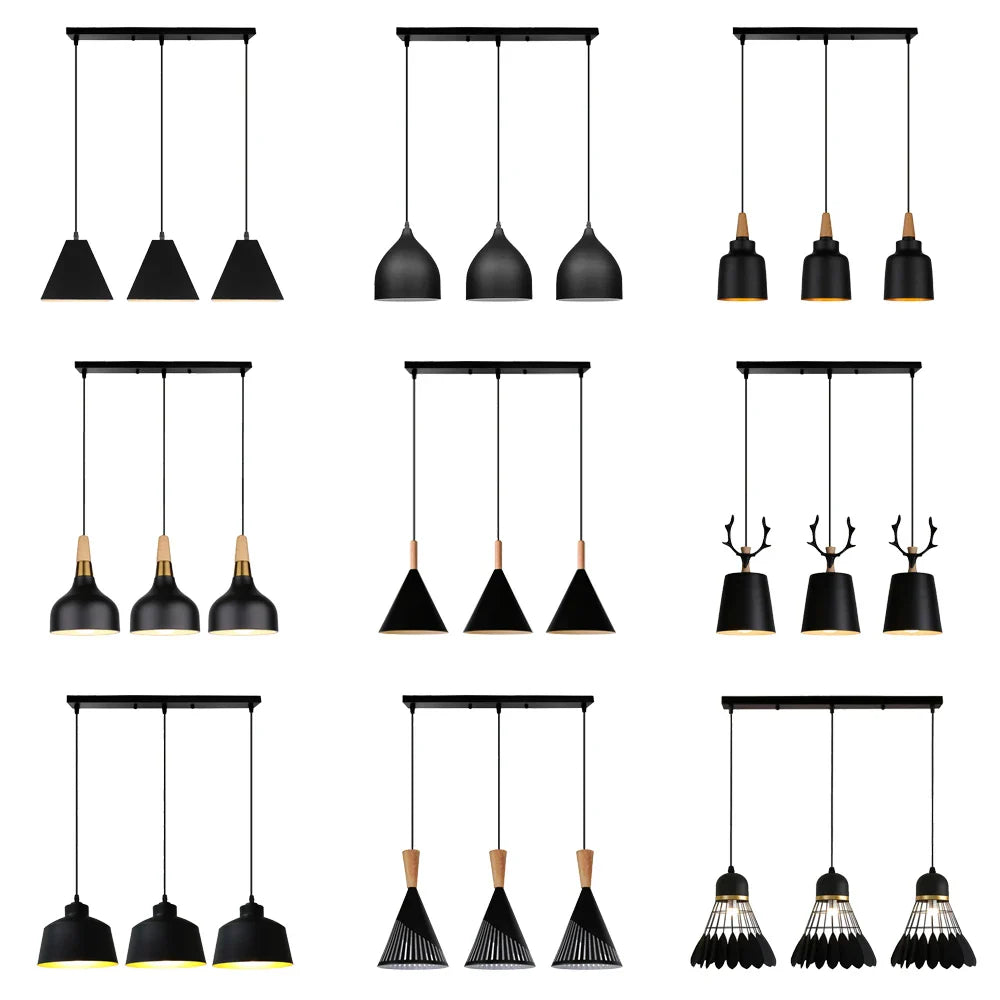 Afralia™ Nordic Retro LED Pendant Chandelier for Modern Home Lighting