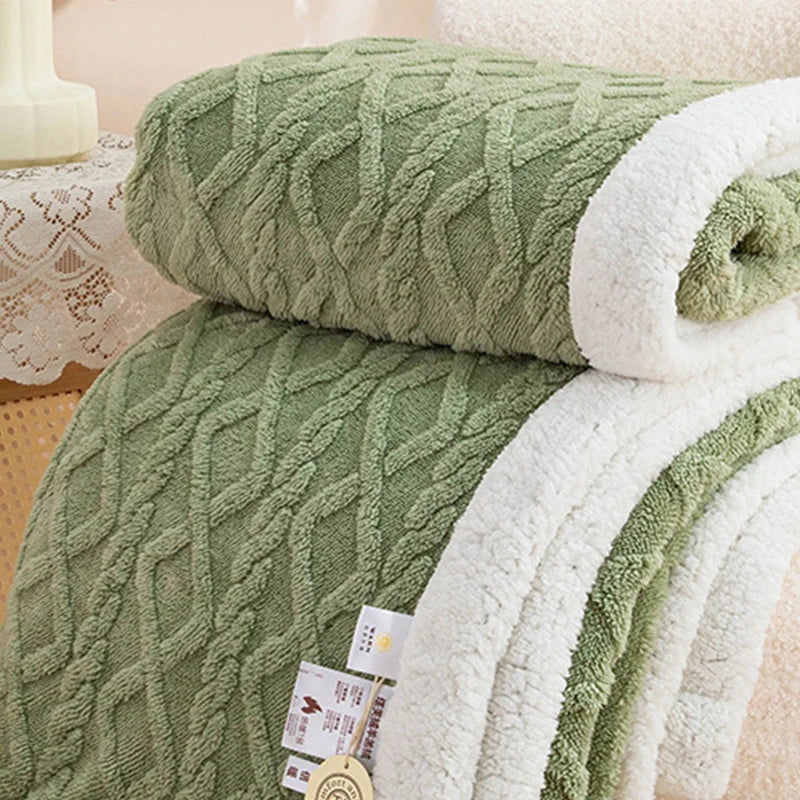 Afralia™ Tafurong Winter Blanket 150/180x200cm - Double-sided Plush Bedspread