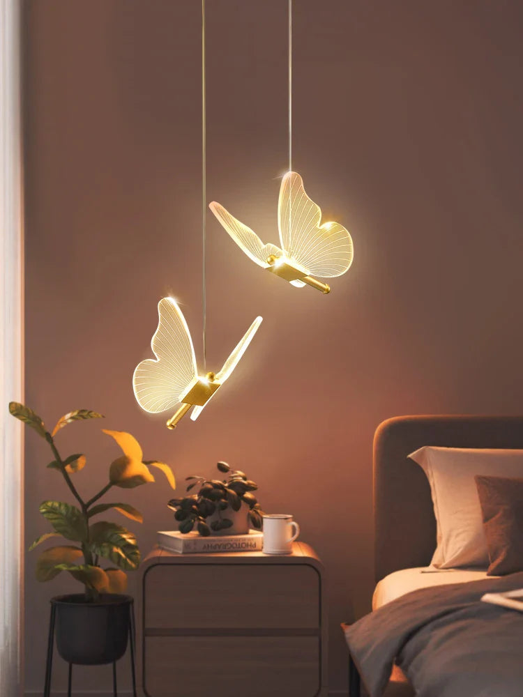 Afralia™ Butterfly LED Chandelier: Modern Acrylic Pendant Lighting for Home Decoration