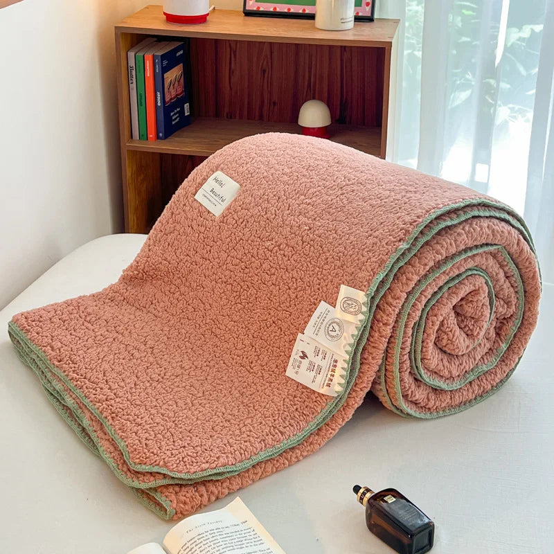 Afralia™ Soft Shell Edge Lamb Wool Blanket - A-Class Comfort for Adults