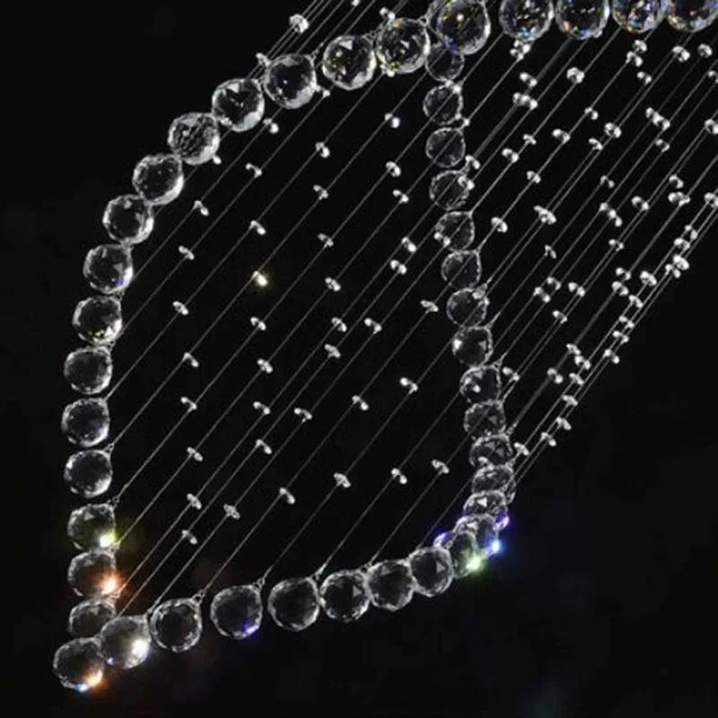 Afralia™ Modern Crystal Chandelier LED Pendant Light for Duplex Stairs and Kitchen