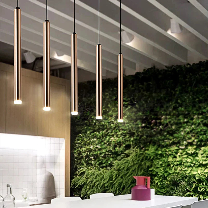 Afralia™ Gold LED Pendant Light - European Style Home & Restaurant Decor