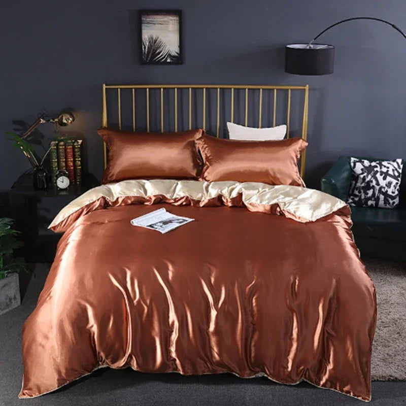 Afralia™ Silk Bedding Sets: Nordic Style, Premium Mulberry Silk Quilt Cover Set, Skin-Friendly & Cool for Summer.