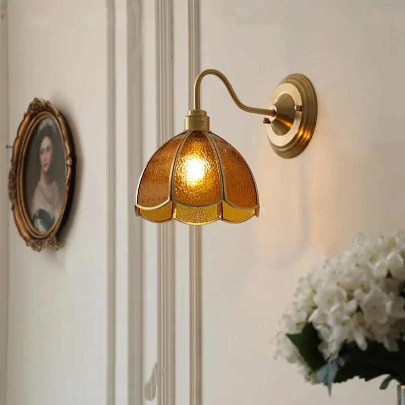 Afralia™ Loft LED Wall Lights Glass Bedroom Bedside Lamp Vintage Home Decor