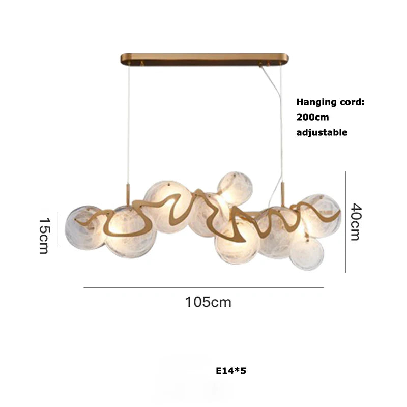 Afralia™ Gold Glass LED Chandelier Lighting for Modern Nordic Living Room Decor