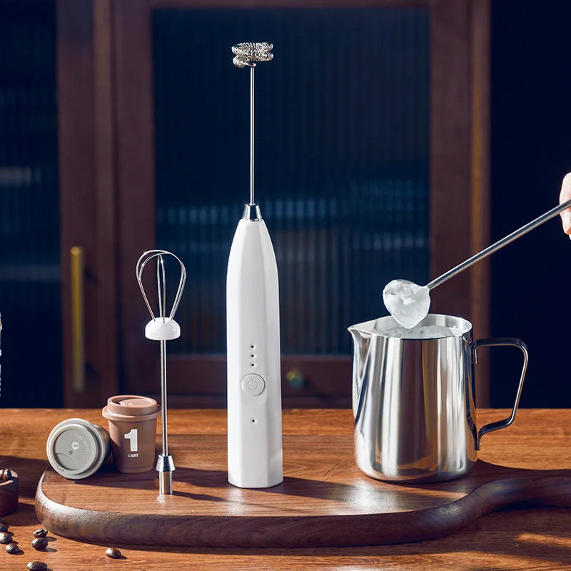 Afralia™ Handheld Electric Milk Frother Whisk Mixer for Coffee Cappuccino & Eggs