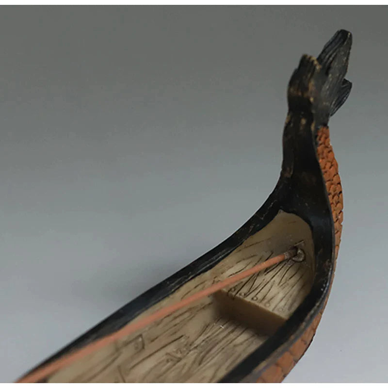 Afralia™ Dragon Boat Incense Holder: Retro Chic Hand Carved Censer for Trendsetting Home Decor