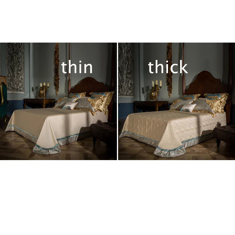 Afralia™ 200S Egyptian Cotton Embroidery Bedding Set - Queen King Size Linens