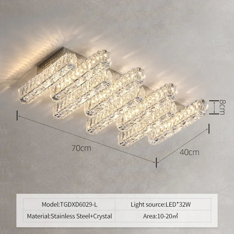 Afralia™ Crystal Ceiling Chandelier Light - Modern Luxury Dimmable LED Luminaire