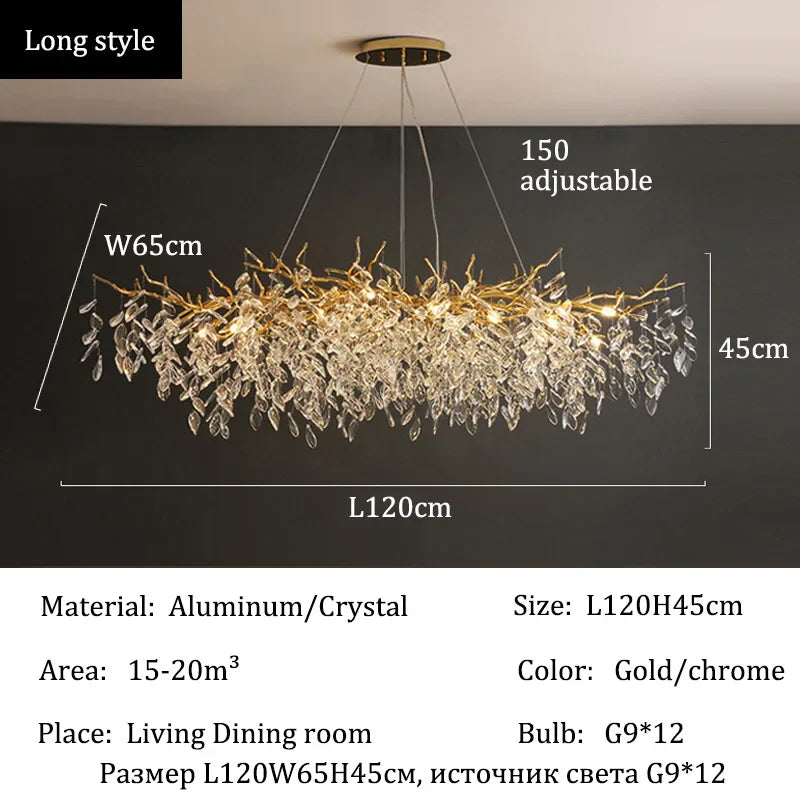 Afralia™ Crystal Chandeliers: Villa Living Dining Room Lighting Fixture