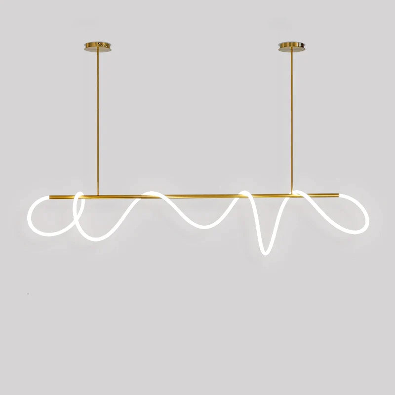 Afralia™ Circle Note Linear Light: Modern Minimalist Nordic Pendant Lamp for Bedroom, Living Room