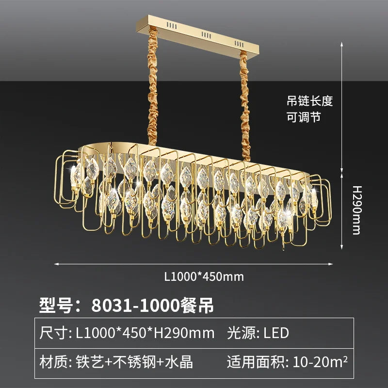 Afralia™ Crystal Luxury Pendant Light for Living Room and Bedroom