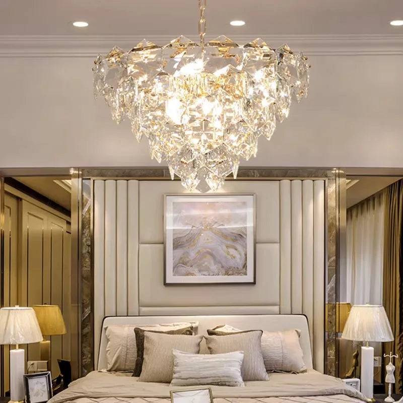 Afralia™ Crystal Gold Chandelier for Elegant Home Lighting