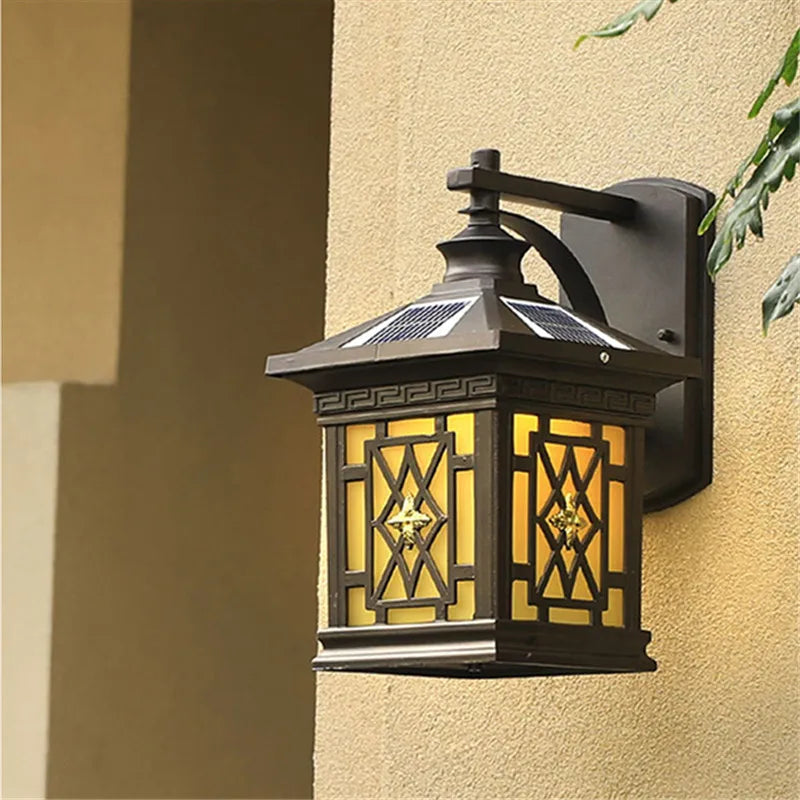 Afralia™ Solar LED Wall Light: Modern Outdoor Waterproof Lighting for Patio, Porch, Courtyard