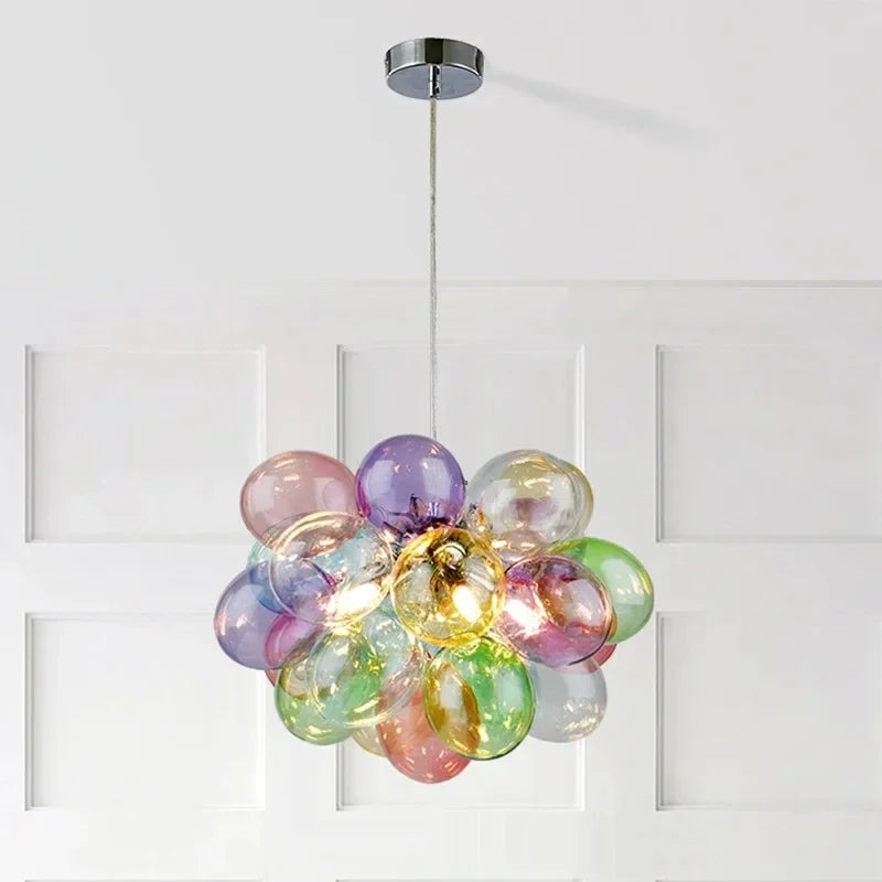 Afralia™ Glass Bubble Chandelier Pendant Light for Living Room & Bedroom