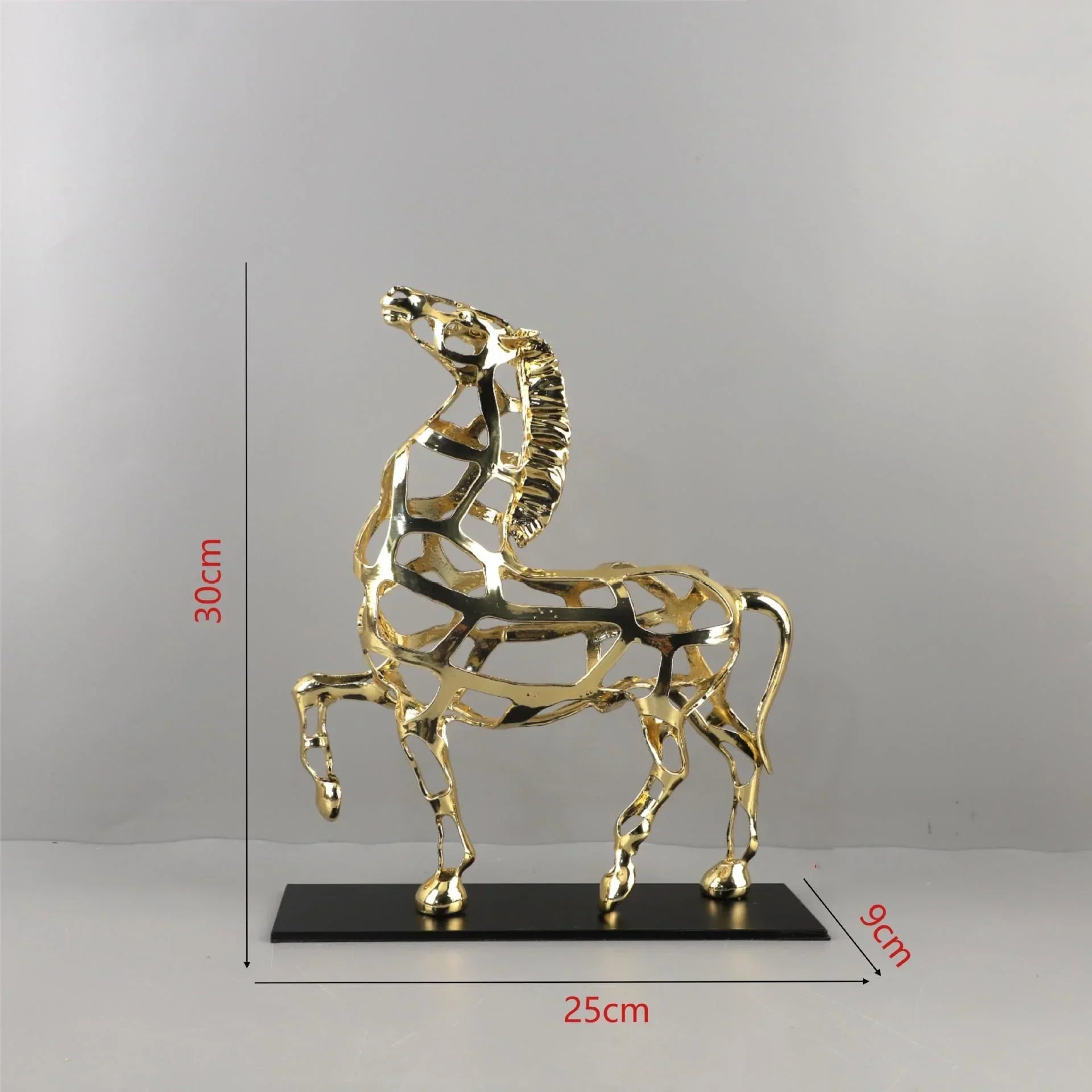 Afralia™ Golden Horse Metal Sculpture: Elegant Home Decor Figurine