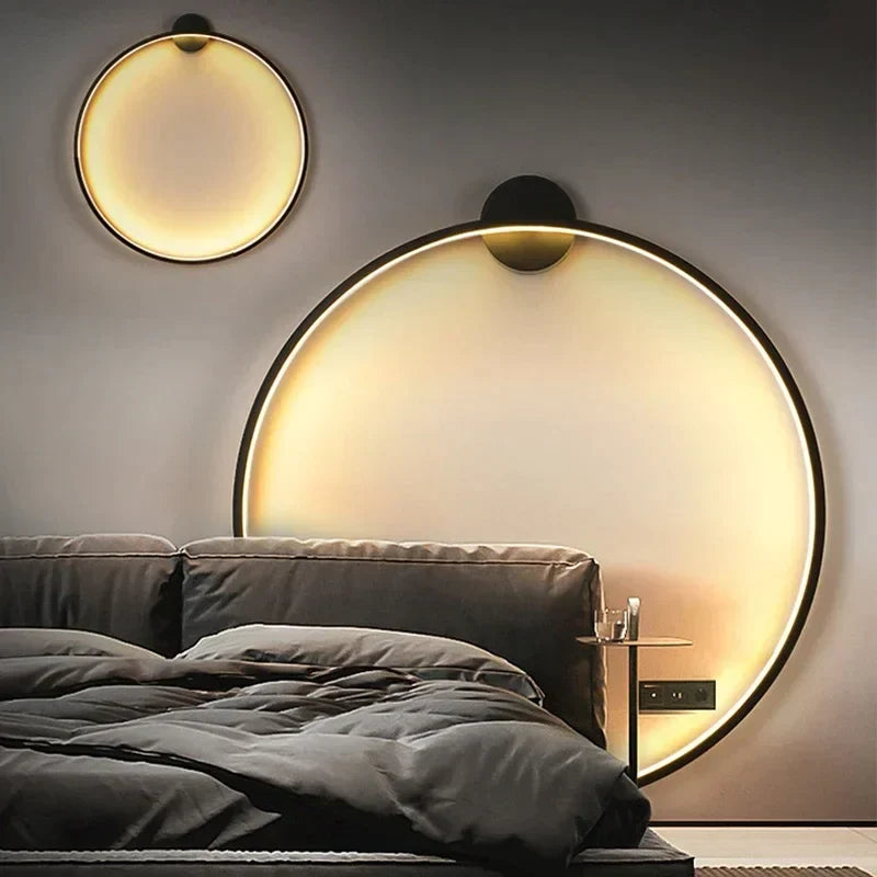 Afralia™ Circular Wall Lamp LED Lighting for Bedroom Living Room Atmosphere