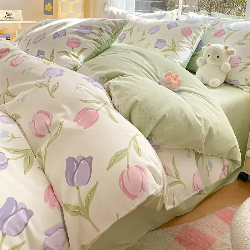 Afralia™ Rural Floral Cotton Comfort Set 200X230Cm Bedclothes